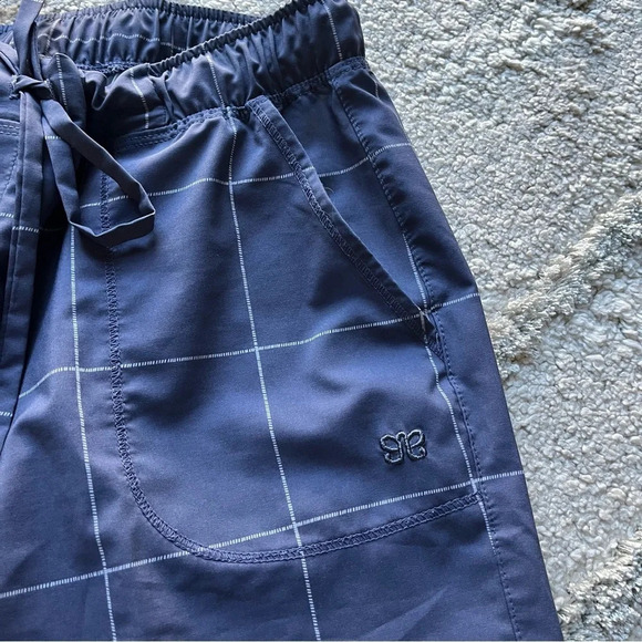 Albion Jet setter pants joggers with zippers blue plaid high rise pull on XS - Picture 3 of 9